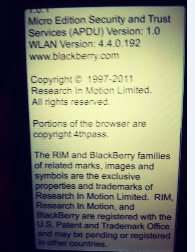  :    BlackBerry : RDQ71UW     !